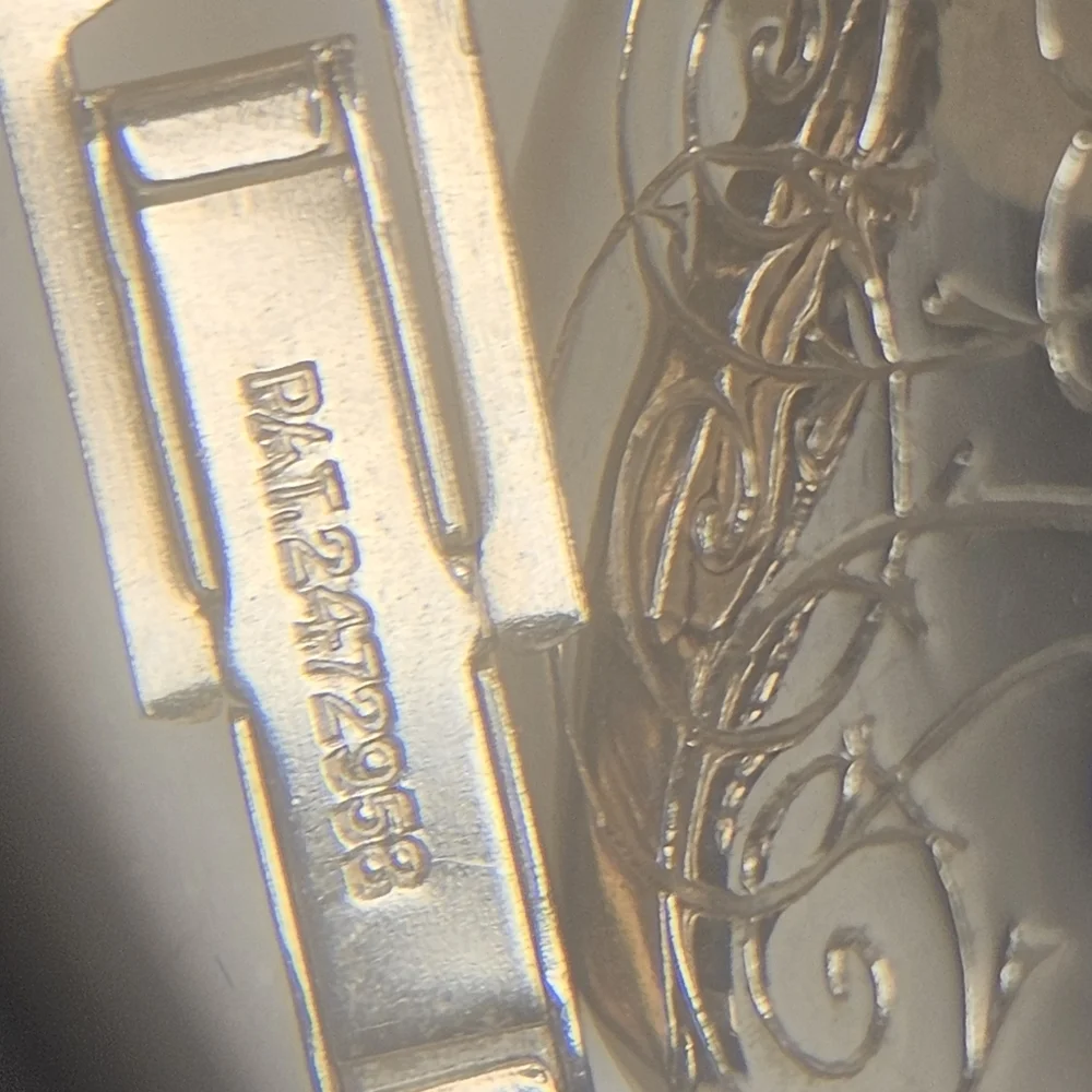 1949 Vintage Jacob M. Oldak Engraved Goldtone Cufflinks
